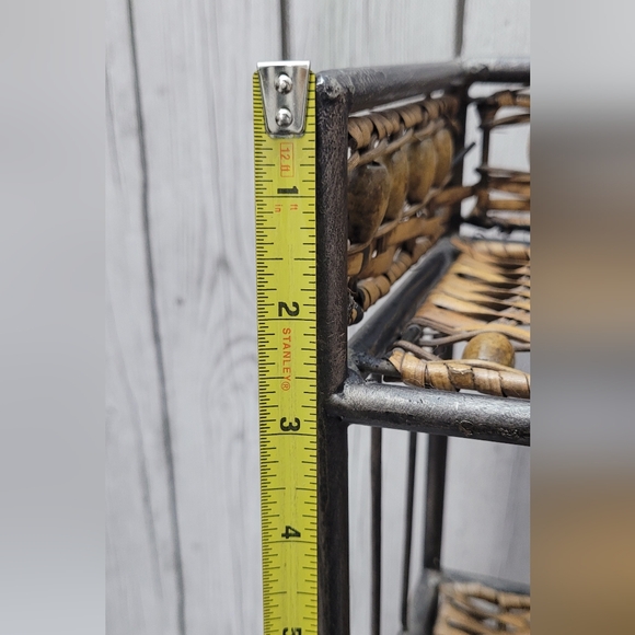 Vintage Wicker and Metal 4-Tier Shelf - Picture 9 of 10